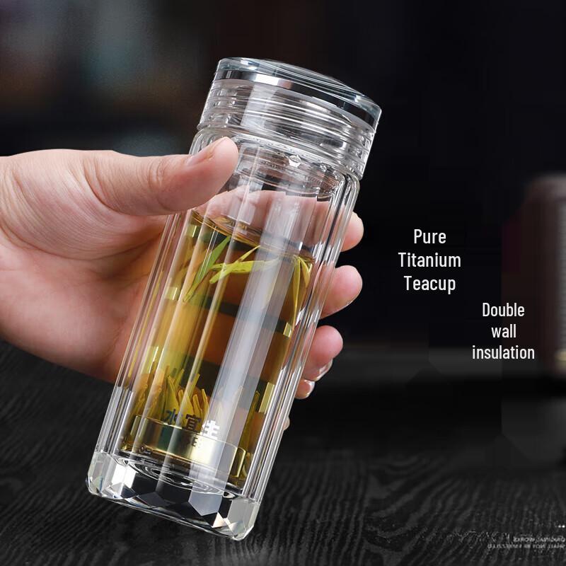 Shui Yi Sheng Business Double-Layer Pure Titanium Glass Tea Cup 180ml