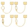 Gold Color Geometric Heart Star Bow Knot Sun Chain Tassel Italian Charm Links Fit 9mm Bracelet Stainless Steel Women DIY Making
