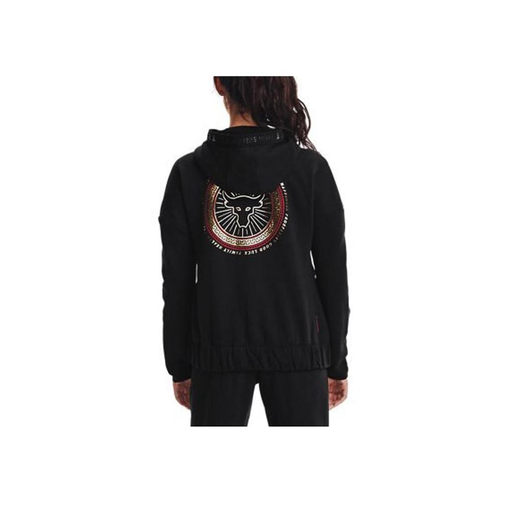 Under Armour Project Rock Fleece Hooded Jacket Women Black 1360590-001