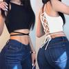European and American Sexy Slim-Fitting Suspenders Vest Short Top Female Sexy Crop Tank Top T-shirt Women