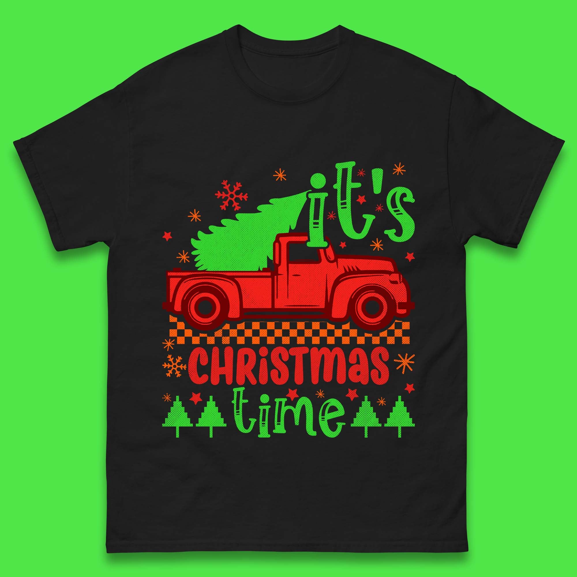 Christmas Truck Mens T-Shirt Womens Tops Tees S