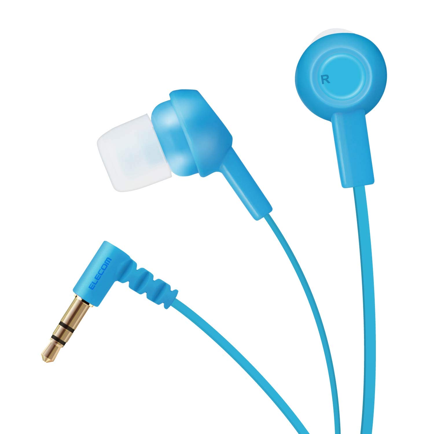 

ELECOM Stereo Earphones, Tangle-Resistant Flat Cord, Y-Shaped, 9mm Drivers, Light Blue, EHP-C3520BUL