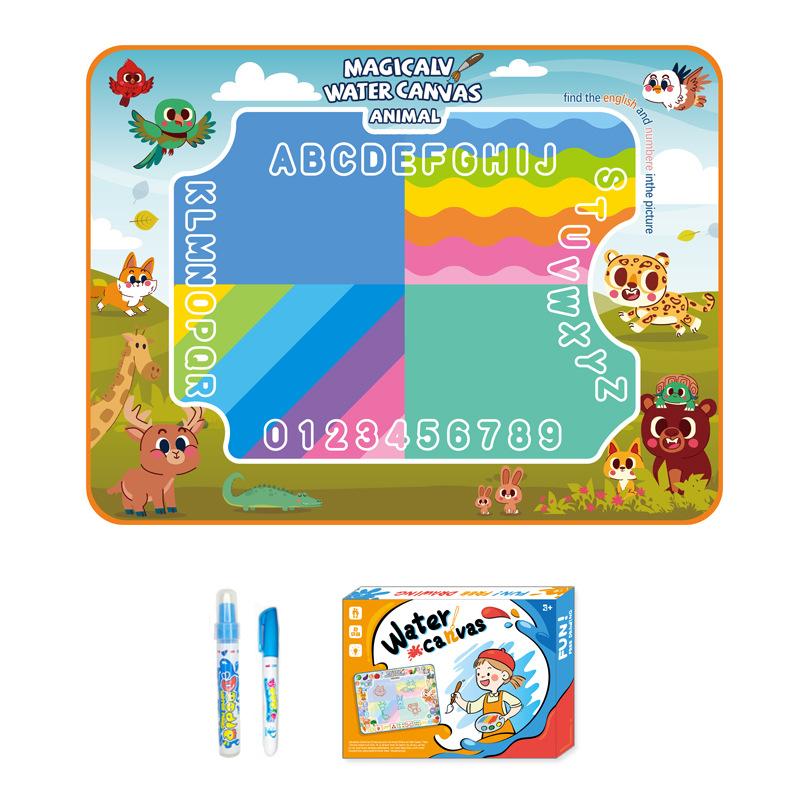 Magic Water Canvas Children Water Painting Blanket Early Learning Oversized Animal Dinosaur Numbers Magical Color Diy Toy