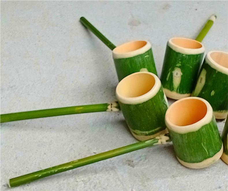 Bamboo Water Ladle and Spoon Set - Eco-Friendly Bath or Toy Accessory