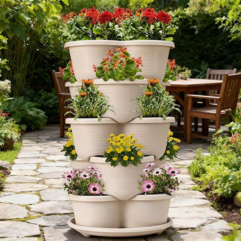 Flower Pot Drip Dish, Plant Saucer, Sturdy Heavy Duty Deep Tray, Round Tray for Garden