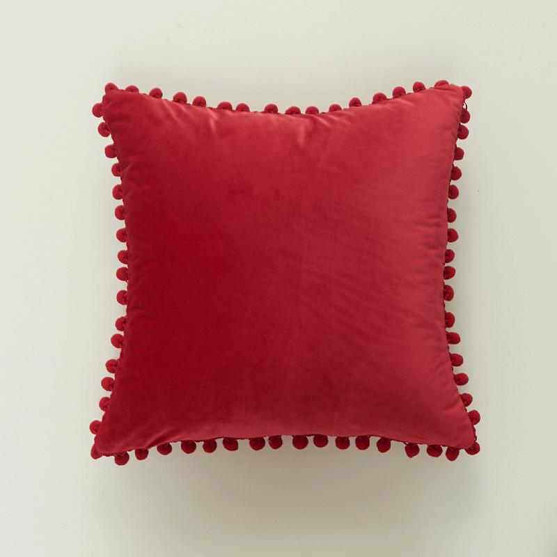Modern Minimalist Living Room Dutch Velvet Cushion Cover with Large Ball Edge INS Nordic Style Pillow Cover Without Core