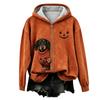 Women's Casual Halloween Printed Zip-Up Hoodie
