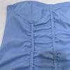 Women's Solid Colour Sheath Waist Pleated Hip Wrap Dress