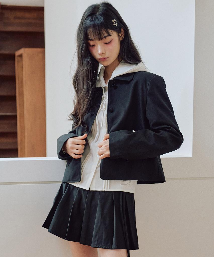 Short Jacket With Zeroplanet Ribbon [Black]