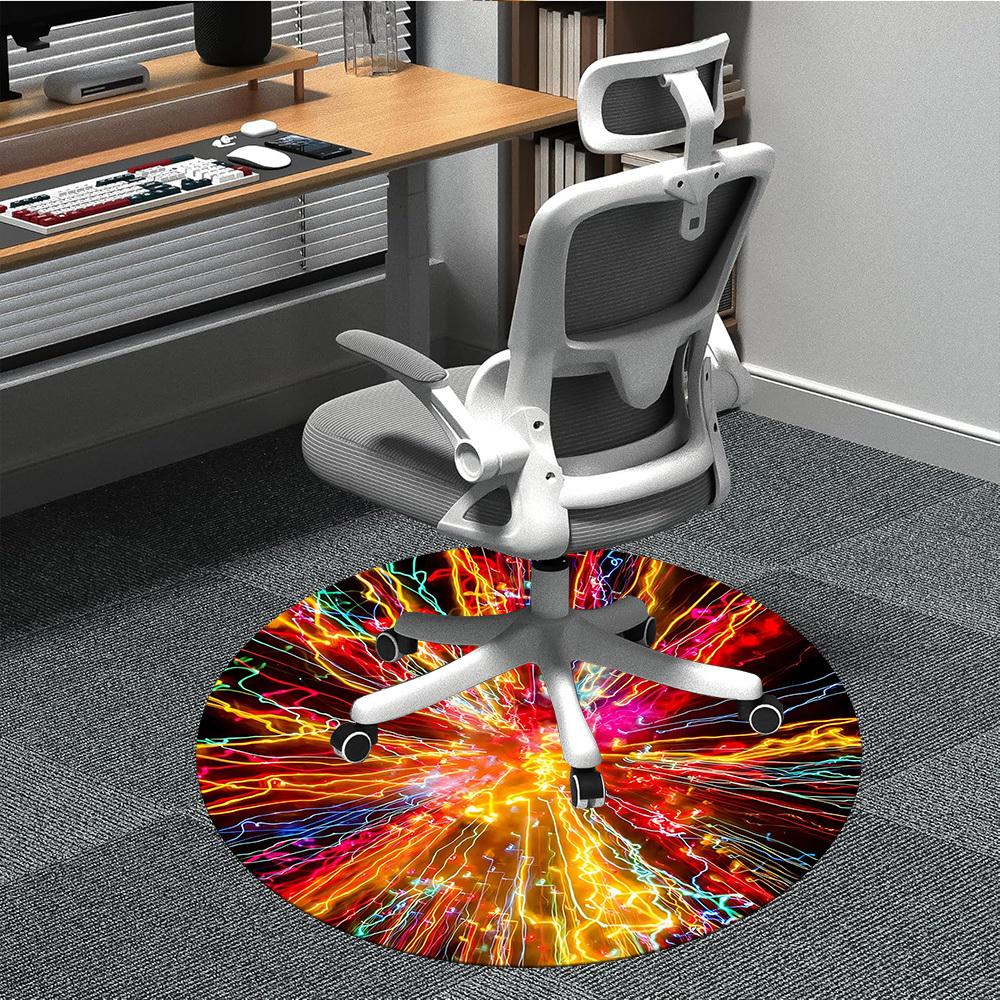 

1pc Light Trails Chair Carpet for Office, Soft, Non-Slip Polyester Mat, Office, Entryway, Living Room, Bedroom, yy251207237 80cm by 80cm