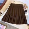 Foreign Elastic Waist Umbrella Skirt Short Autumn and Winter Half Skirt Women High Waisted Knitted A-line Short Skirt Female