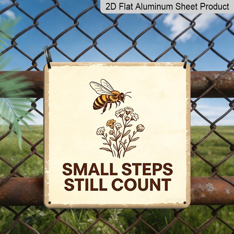 

2D Flat - 1pc Vintage Bee-Themed Metal Sign, Suitable for Outdoor Use and Wall Decoration, Serves As Garden Wall Decor, Living Room Decoration 20*20cm