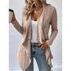 Autumn and Winter New Women's Cardigan Top Solid Color Casual Fashionable Loose Long Sleeve Knitted Sweater Jacket