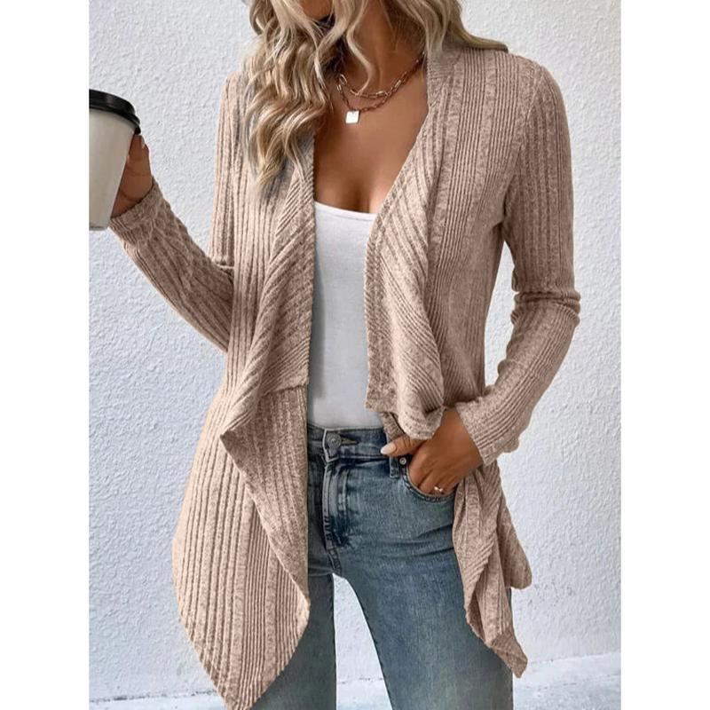 Autumn and Winter New Women's Cardigan Top Solid Color Casual Fashionable Loose Long Sleeve Knitted Sweater Jacket