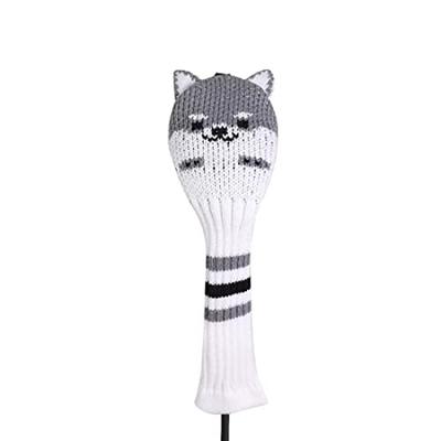 Golf Kılıfı Başlık Kılıfı Utility UT Kılıfı Örgü Akita Köpeği Tasarımı Dönüşüm Etiketi ile Tek Ürün (Gri)