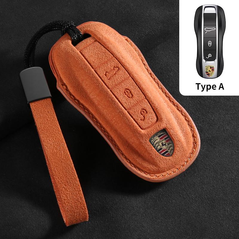 Wildleder Auto Schlüsselhülle Abdeckung für Porsche 718 911 Panamera Cayenne Macan Boxster Cayman Auto Schlüssel Schutzhülle Zubehör