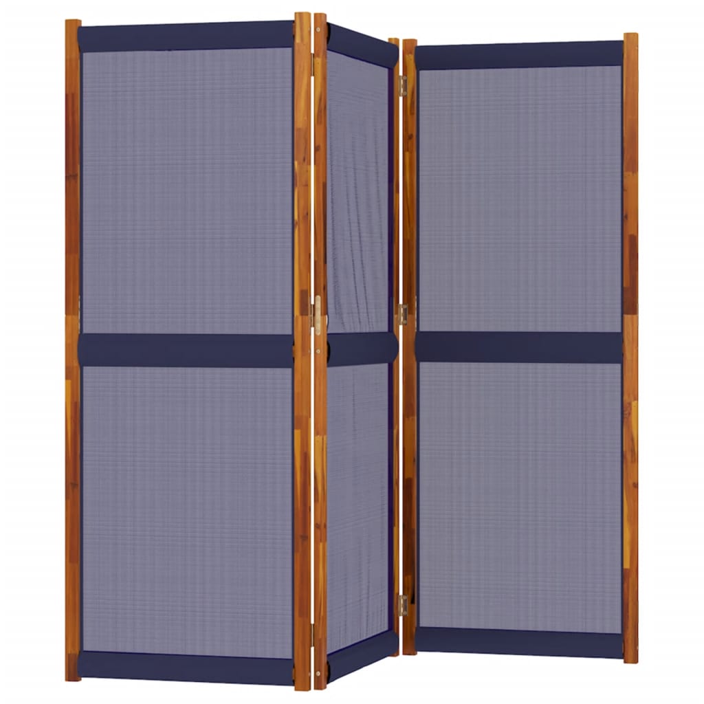 3 Piece Folding Screen In Dark Blue 210 X 180 Cm