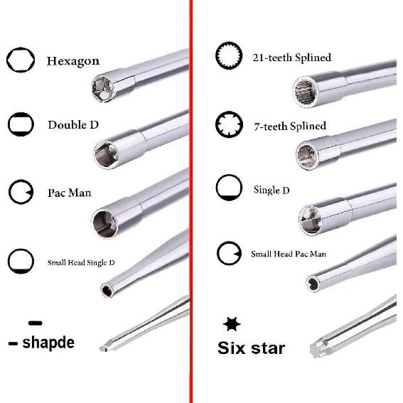 Carburetor carb Adjusting hand Tool Pac Man Double D Hexagon Hex Socket Screwdriver Driver Chainsaw Speed Adjustment Repair Tool