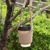 Cozy Fabric Cup Sleeve Plush Coffee Sleeve, Hand Strap Soft Insulated Holder, Autumn Winter Warmer Wrap Retro Style for And Daily Use Anti Scald Milk