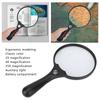 Handheld Magnifying Glass Elderly Portable Magnifier with 3 LED Light for Jewelry Appraisal Reading