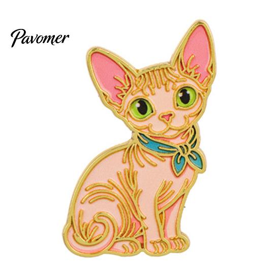 Cat Brooch Pin Enamel Bow Tie Brooch, Cartoon Kitten Metal Badge Durable Alloy Pin, Hats Bags Scarves Clothes Decorative Accessory Theme