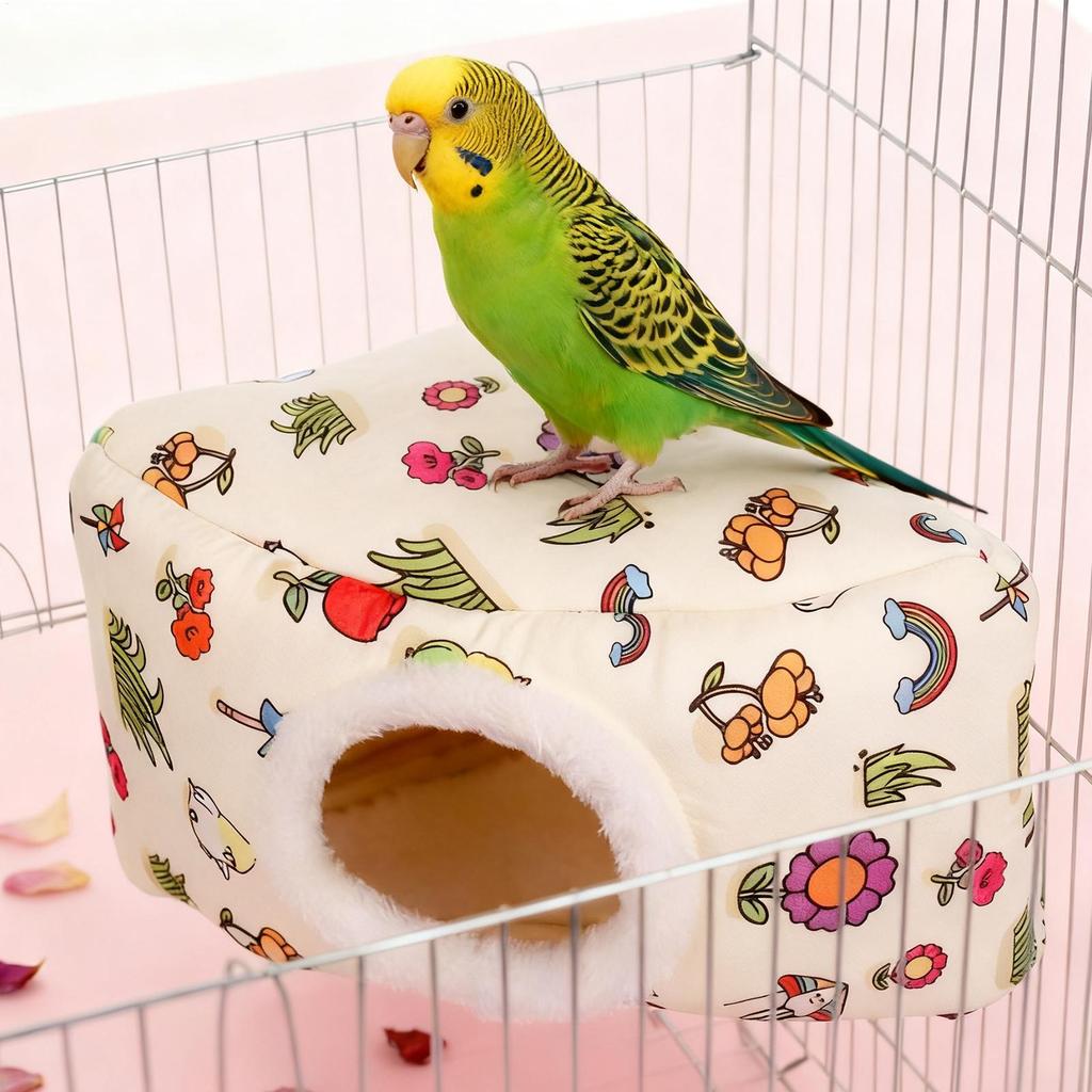 Parakeet Nest Warm Winter Hammock Shed Hut For Parakeets Cockatiels Finches Outdoor Garden Patio Porch Backyard