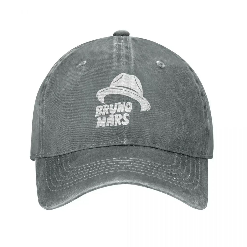 Bruno Mars Pop Musician Singer Baseball Caps Retro Distressed Denim White Hat Word Snapback Hat Unisex WoUnisex Outdoor Running Caps