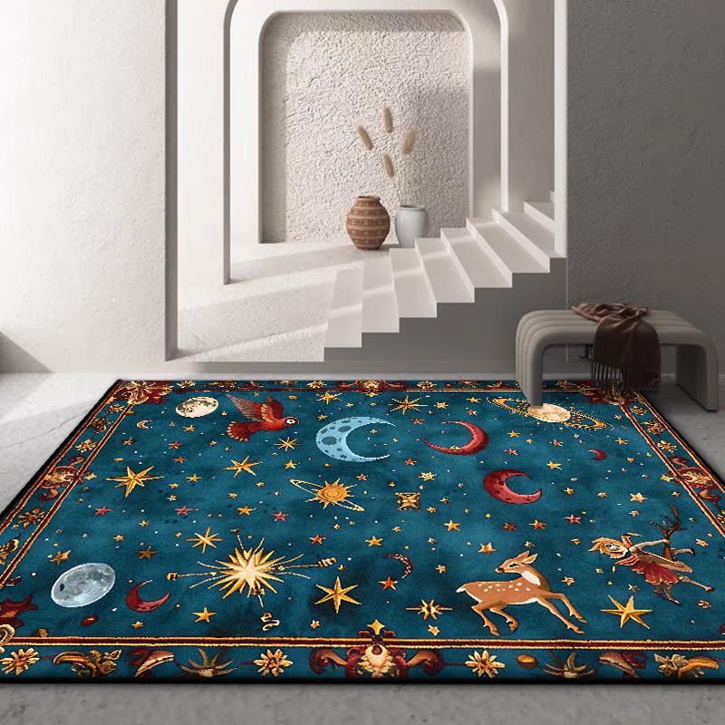 Luxury Starry Sky Design Living Room Carpet Decoration Bedroom Bedside Fluffy Plush Rug Lounge Children Non-slip Floor Mat Soft