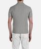 PANICALE Gray Striped Linen Polo Shirt