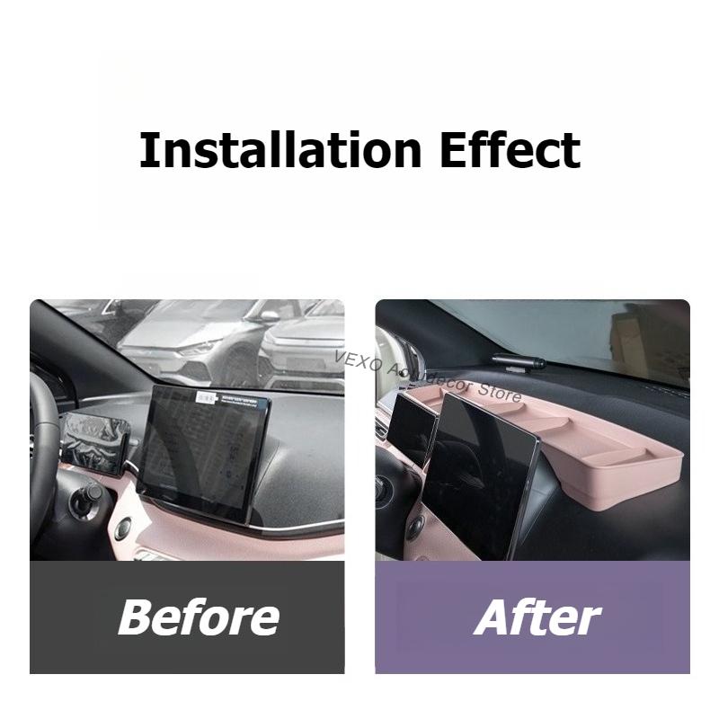 For BYD Seagull Car Dashboard Screen Back Storage Box ETC Tissue Organizer with Phone Holder Center Console Interior Accessories