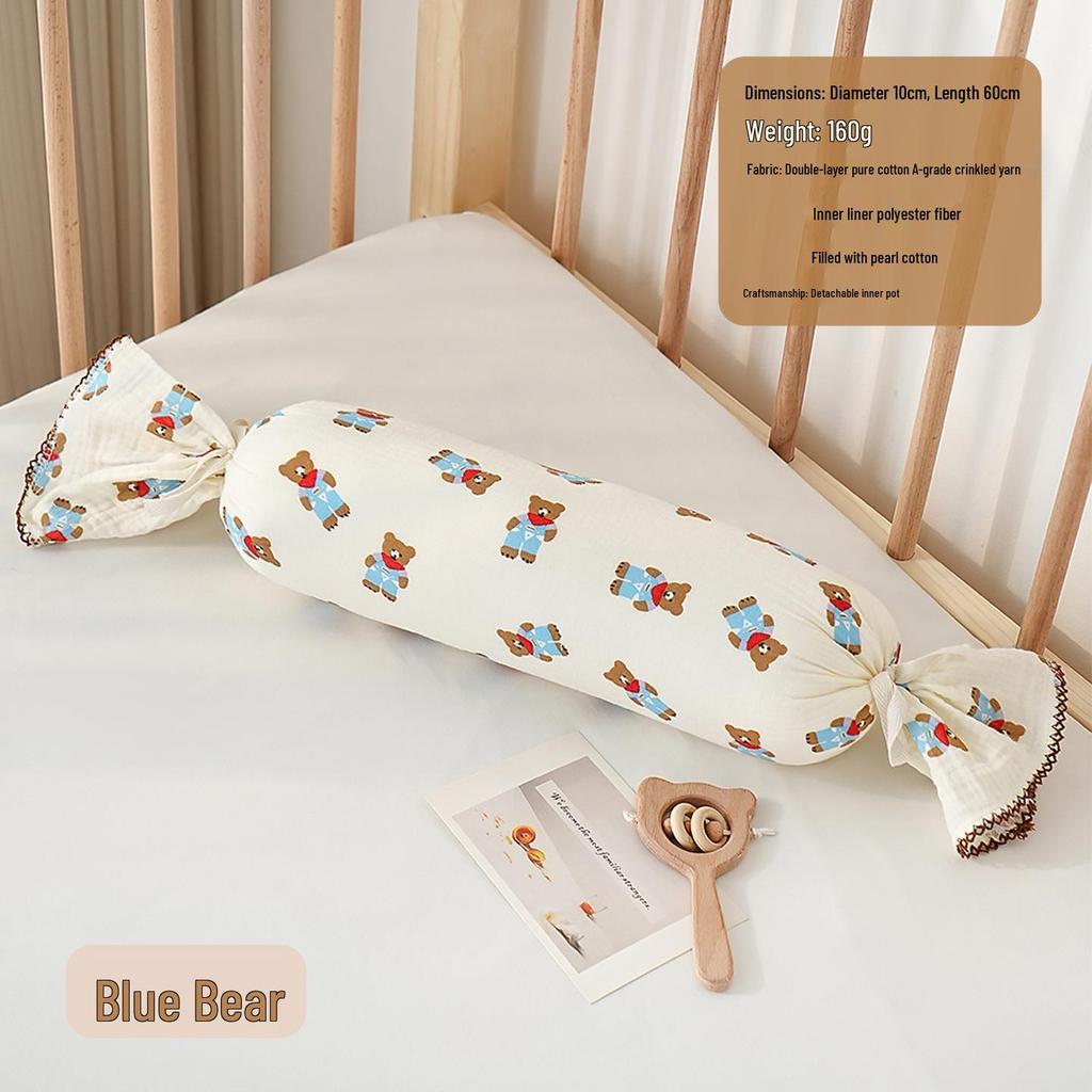 Almohada de Soporte Lateral para Dormir para Niños - Almohada Cilíndrica de Algodón Puro para Abrazar