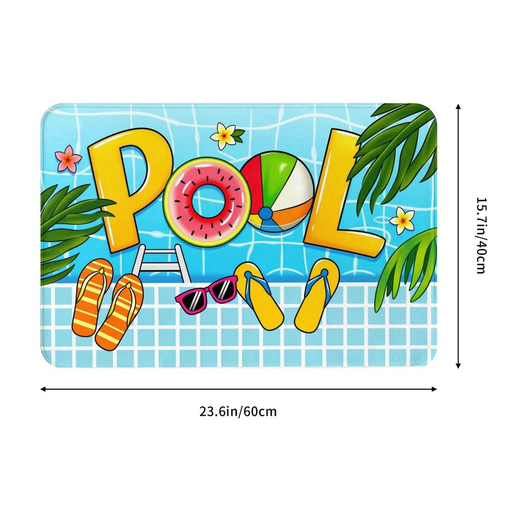 Summer Pool Beach Ball Design Gift Doormat Anti-Slip Kitchen Bathroom Mat Living Room Floor Door Entrance Carpet Rug