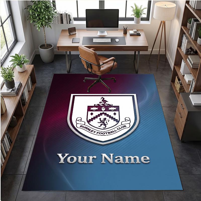Crystal Velvet Rug Burnley Football Print Custom Name Text Floor Mat Home Decor