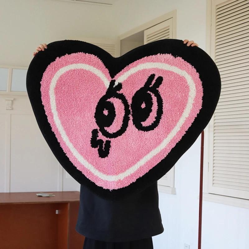 

VIKAMA Модный стиль Инс Милый в форме сердца Подростковая комната для девочки Прикроватный плед Гостиная Журнальный столик Диван Игровой напольный коврик 40X60CM(1.3X2FT