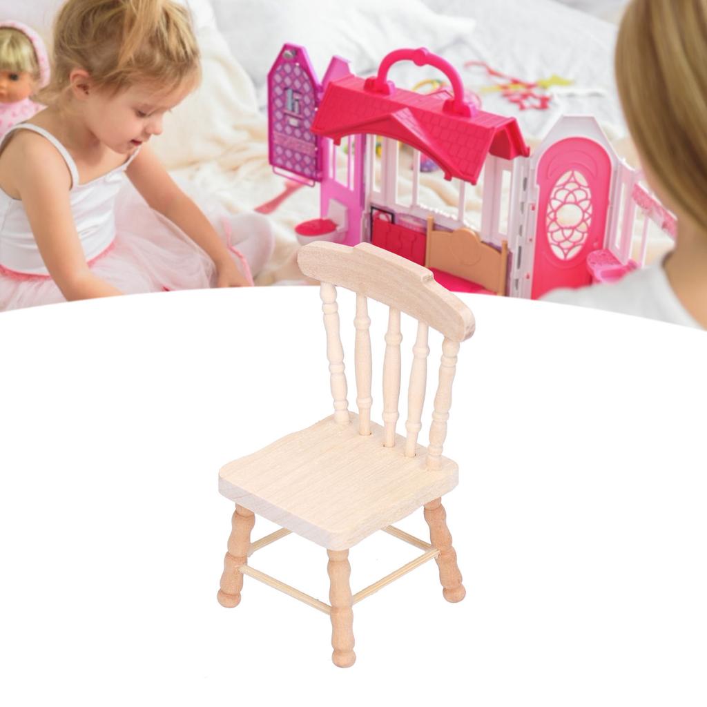 1:12 Chair Miniature Furniture Doll House Decoration Model Children Play Toy