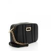 Salvatore Ferragamo Embossed Leather Gancini Chain Camera Bag Black