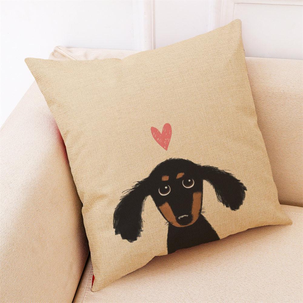 Home Decor Cushion Cover Cute Dog Head Throw Pillowcase Pillow Covers