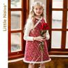 Little Naive Girls' New Chinese Style Quilted Vest Dress