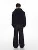 Unisex Retro Deconstructed Silhouette Fur Collar Hooded Jacket for Autumn/Winter