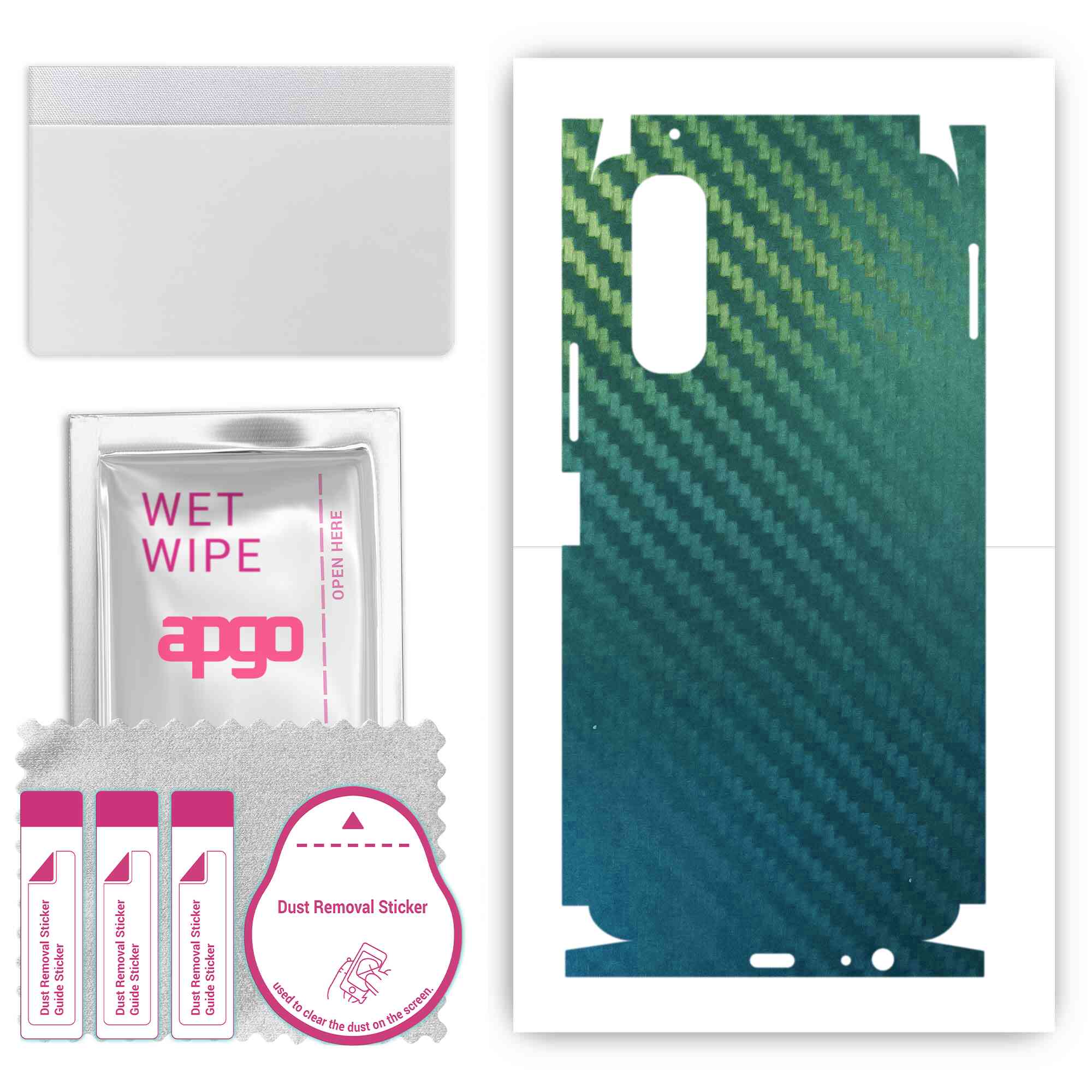 

apgo Protective Skin Sticker for the back+sides compatible with vivo Y70s, Full Wrap Film, Foil, Vinyl - Pattern Carbon Chameleon CAKA1