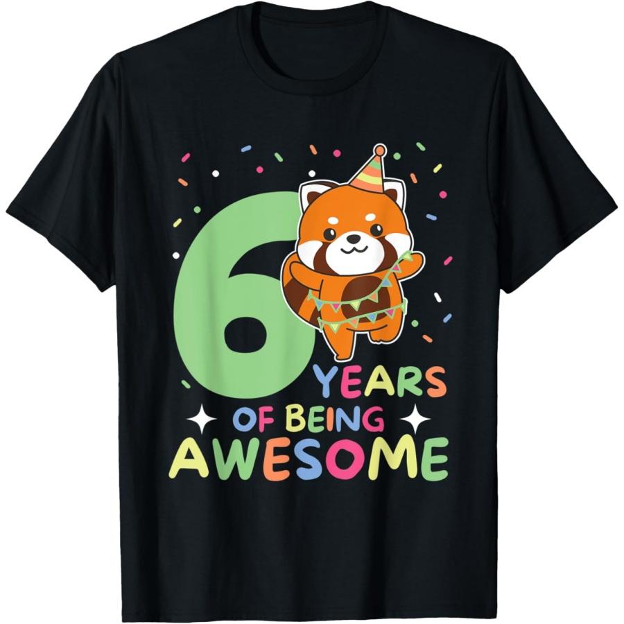 

Red Panda 6th Birthday Kids Six Year Old Red Panda T-Shirt XXXXXL чорний
