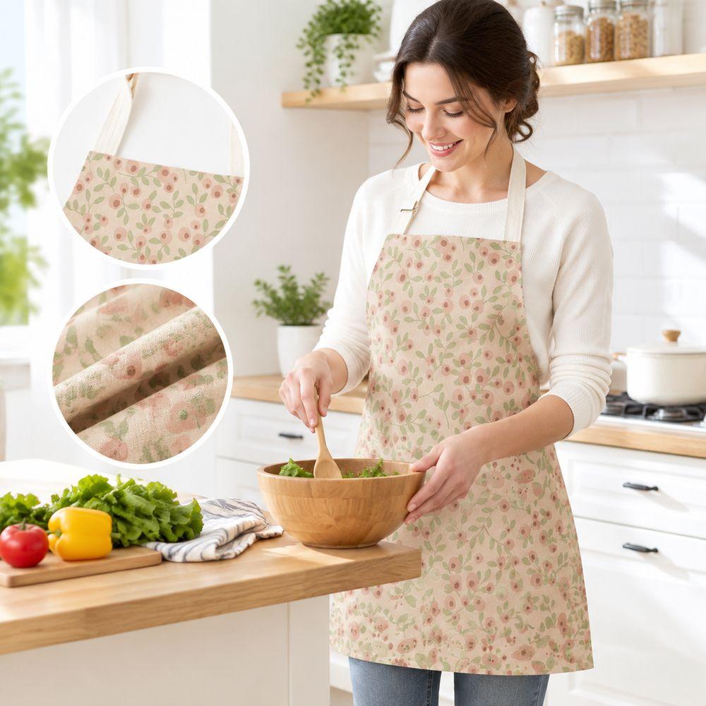 Flower Print Floral Print Apron Soft Fabric Baking Aprons New Plant Aprons Baking