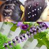 12 Pcs Bride Crystal Flower Mini Hair Claw Clamp Hair Clip Pin Hair Accessory