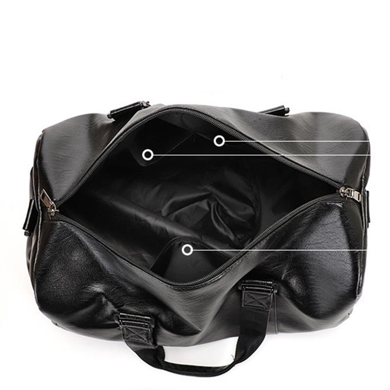 Gym Bag Leather Sports Bags Dry Wet Bags For Men Women Training for Shoes Fitness Yoga Travel Storage Luggage Shoulder Sports Bag