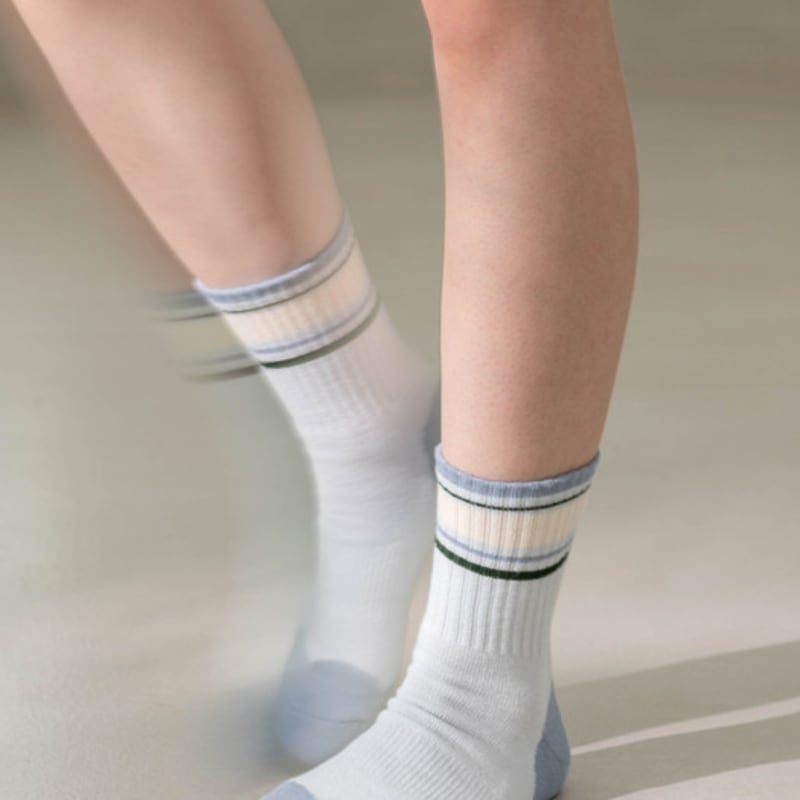 hiig [no.386] skyblue stripe heart socks