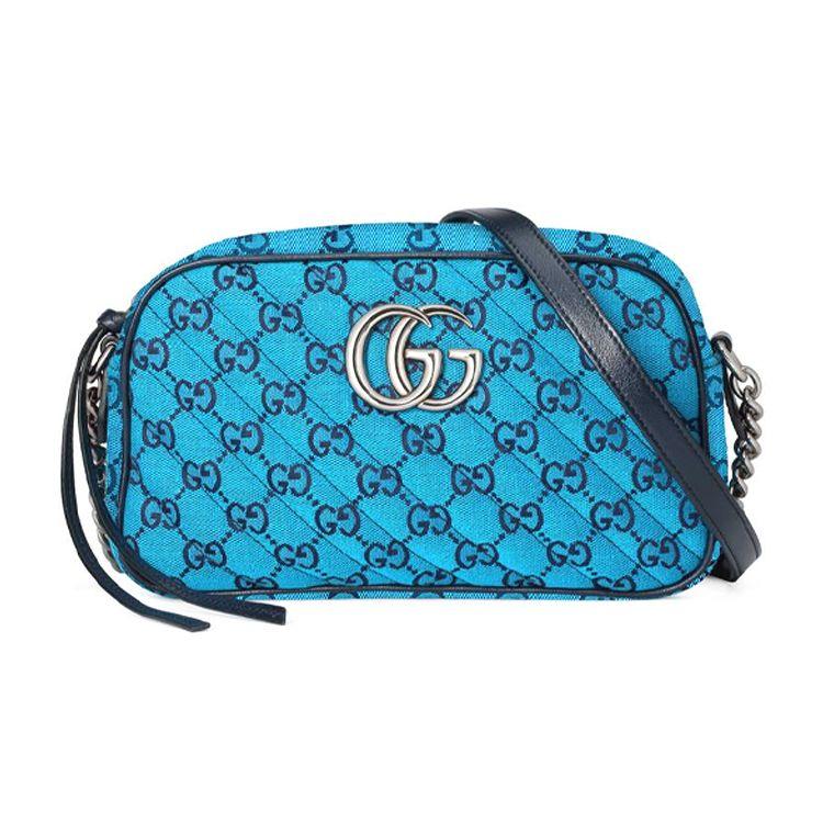 

Gucci GG Marmont Silver Logo Monogram Chain Color-Blocked Quilted Canvas And Leather Trim Camera Bag Women Shoulder Bag 447632-2UZCN-4164 Basic Set (Bag+Dust Bag)