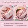 Kids Visor, Sun Visor Hat with USB Charging Fan, Cute Cartoon Design, Wide Brim Empty Top Sunhat for Boys Girls Outdoor
