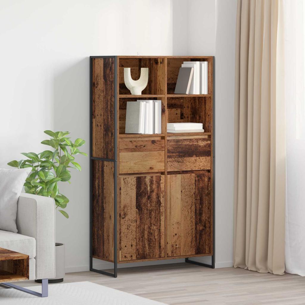 Sideboard 2 pcs Reclaimed Wood Look 81 x 36 x 150.5 cm Engineered Wood