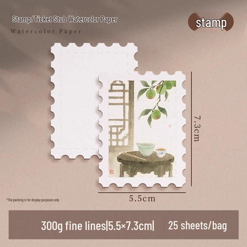 Fine Grain 300g Cotton Watercolor Paper - Round Dye Card for Painting & Drawing