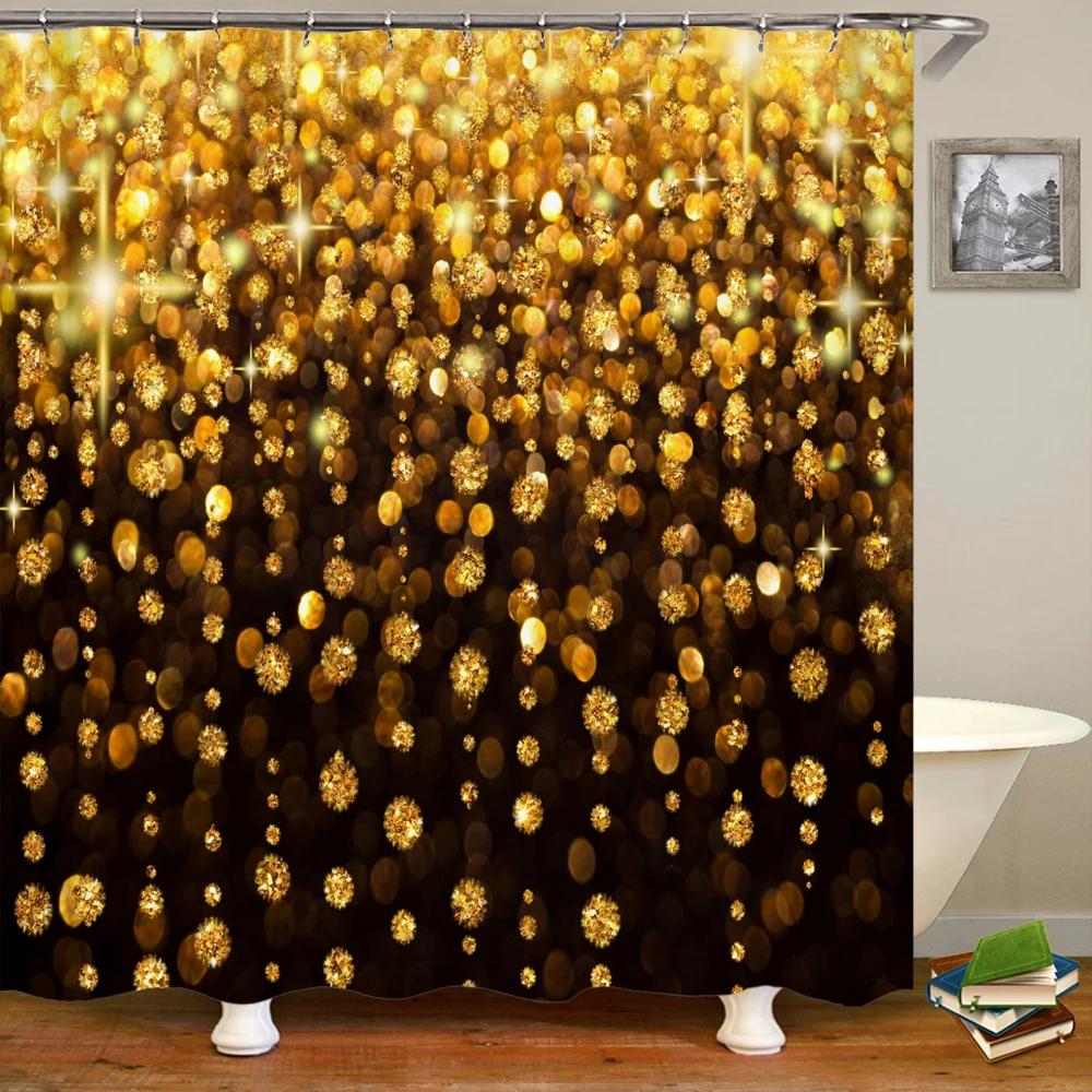 Golden Fantasy Colorful Print Shower Curtain Waterproof Polyester with Hook Bathroom Curtains Home Decoration 3D Shower Curtain